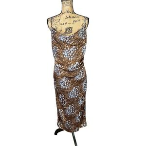 Polka dot slip midi slip dress cowl neck Molly green wedding‎ guest event large